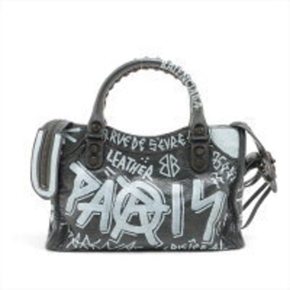Balenciaga City Graffiti Paint Handbag Black - Picture 3 of 13